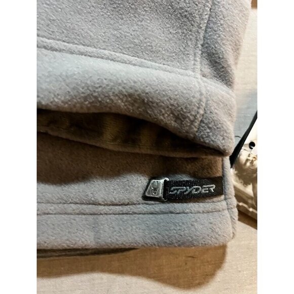 Spyder Fleece Jacket Adult Medium Gray Long Sleeve Full Zip Knit Sweatshirt Mens - Picture 3 of 14